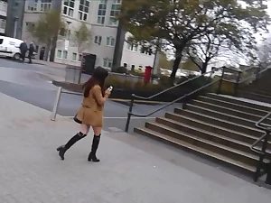 Sexy japanese girl in knee high boots