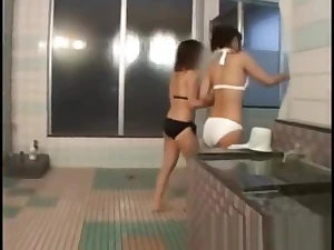 Asian Girl Has Hot Gangbang Sex at the Public Bath