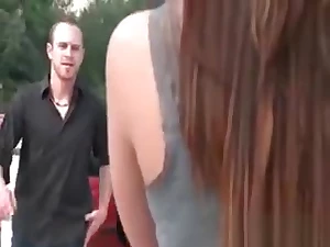 Super Sexy Brunette Babe Gives Guy Great