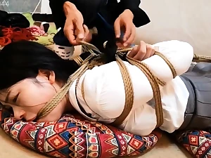 Chinese bondage - Hogtied & rope gagged