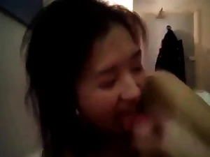 Asian Girlfriend Swallows POV