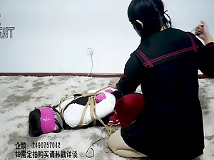 Chinese Bondage Hogtied & Tape Gagged