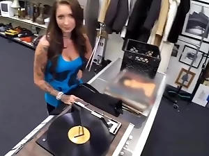 Busty tattooed lady nailed by pawn guy