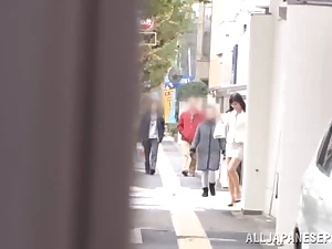 Insatiable Japanese milf gives head in the office